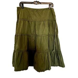 Vince Olive Peasant Skirt Midi Women's Size Medium